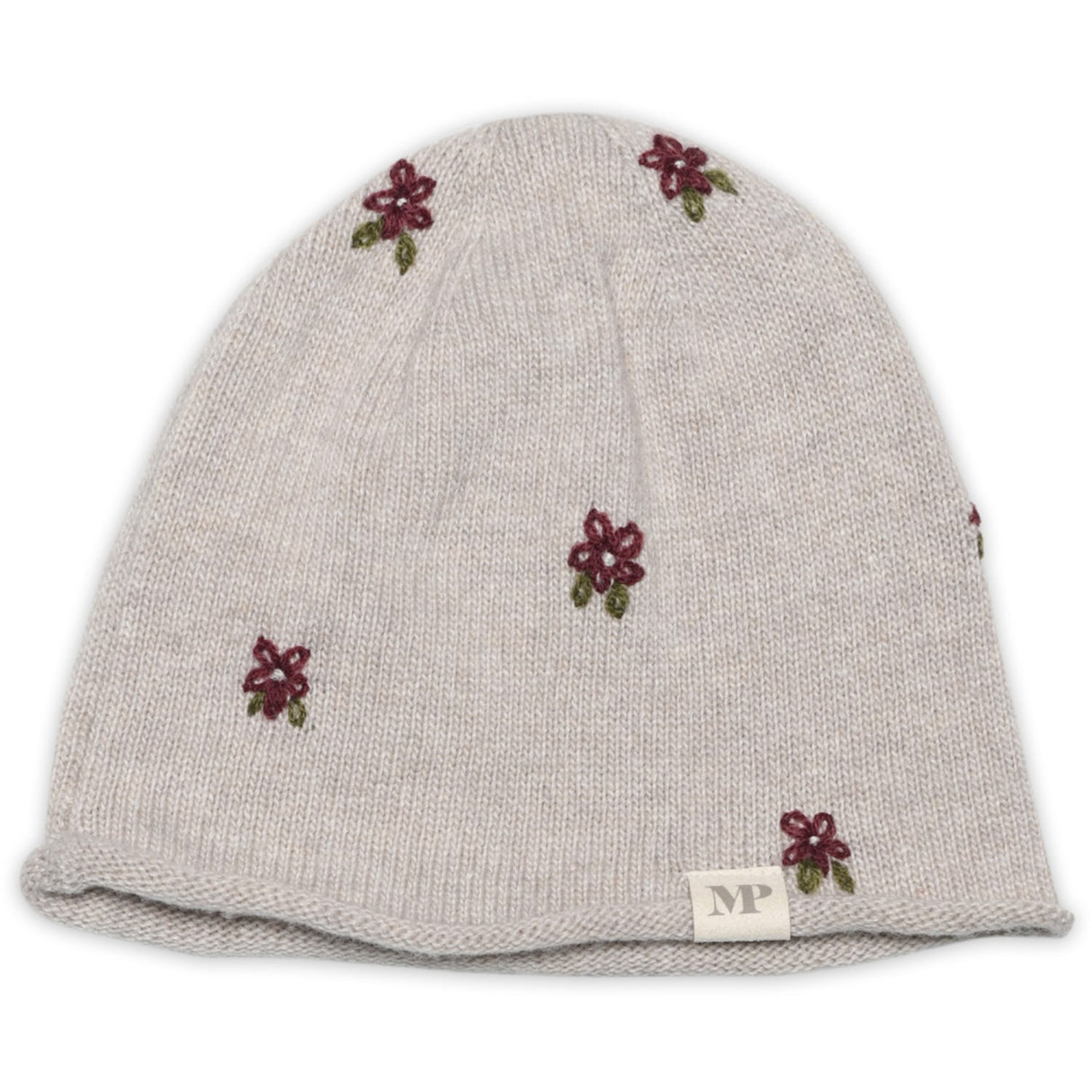 Mp Danmark Beige Melange Helsinki Floral Beanie