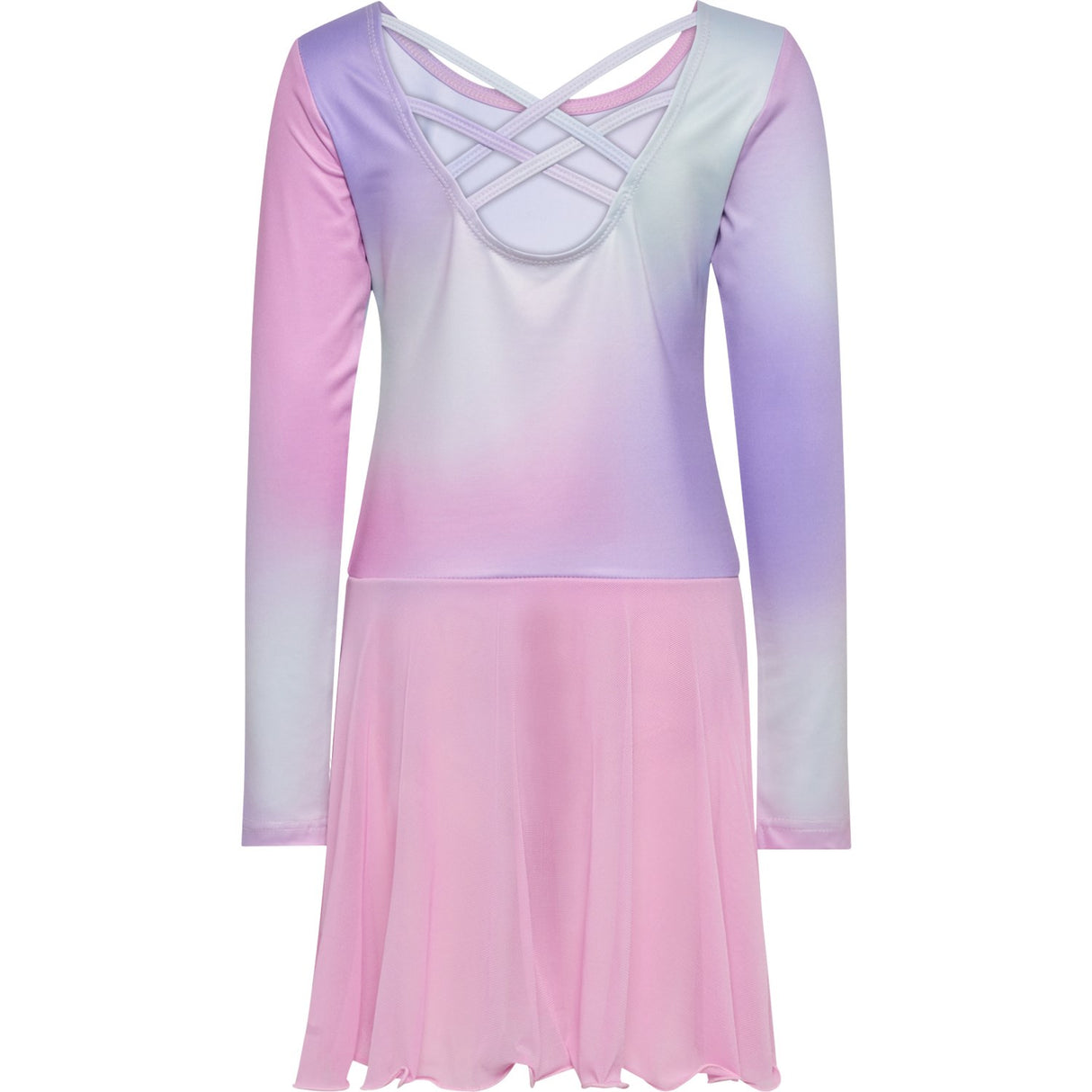 Hummel Pastel Lavender Jr Gradient Skirty Gymsuit L/S