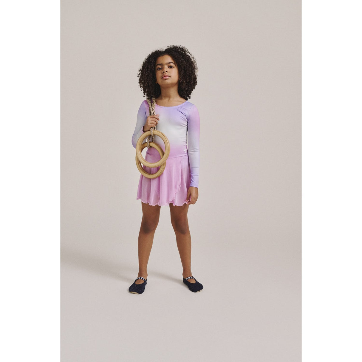 Hummel Pastel Lavender Jr Gradient Skirty Gymsuit L/S