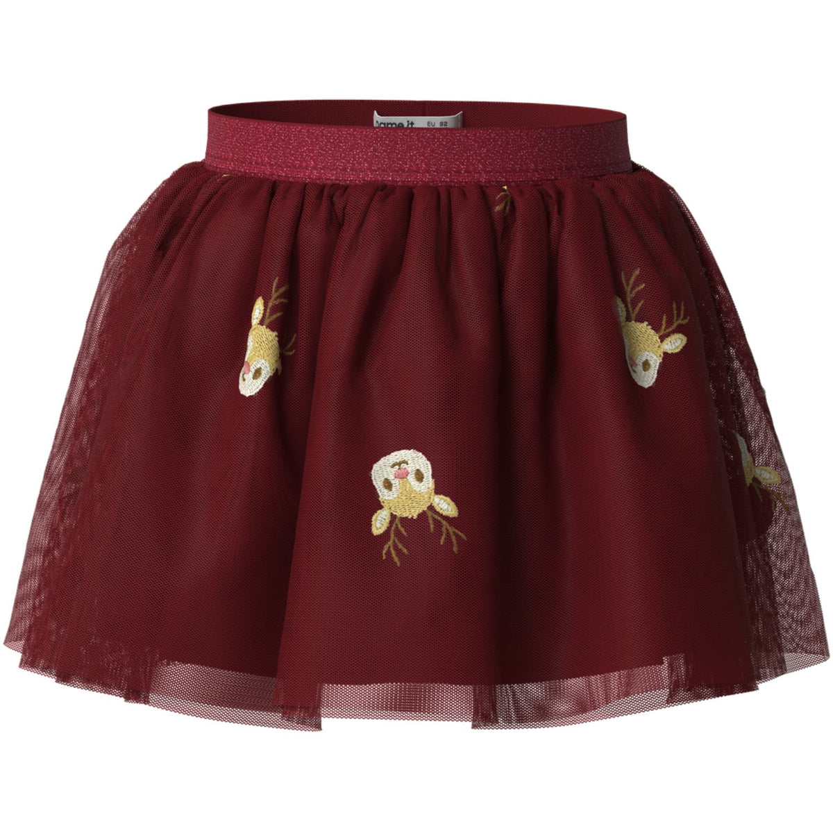 Name It Red Dahlia Reindeer Nmfveross Tulle Skirt