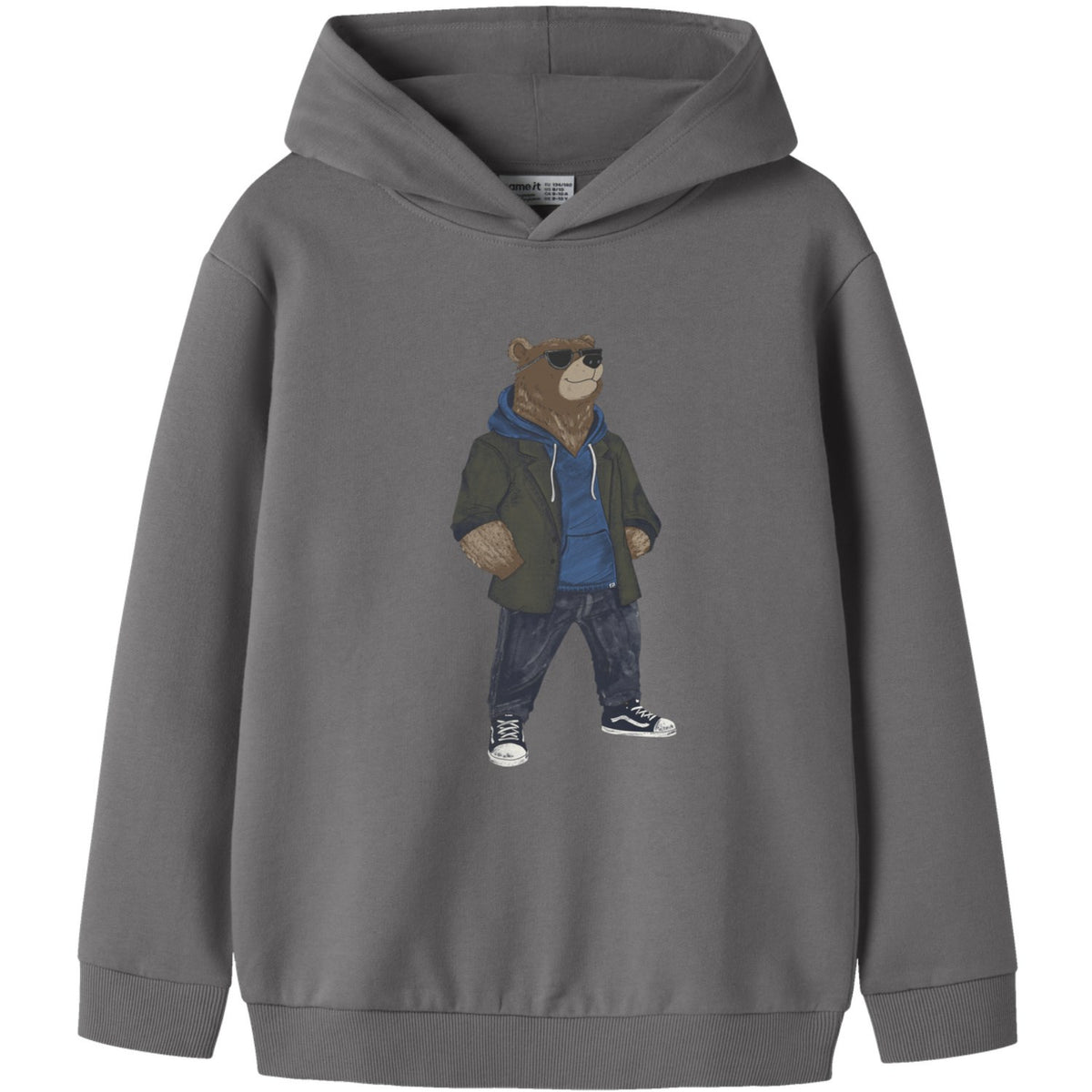 Name It Charcoal Gray Nkmruz Ls Nreg Sweat Wh Bru Box