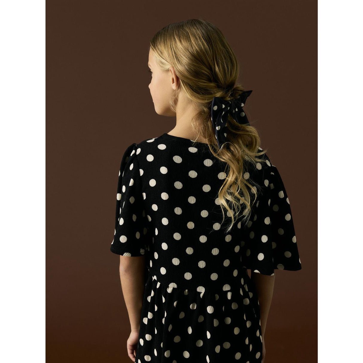 Name It Black Dots In Antique White Nkfnolina Hairbow