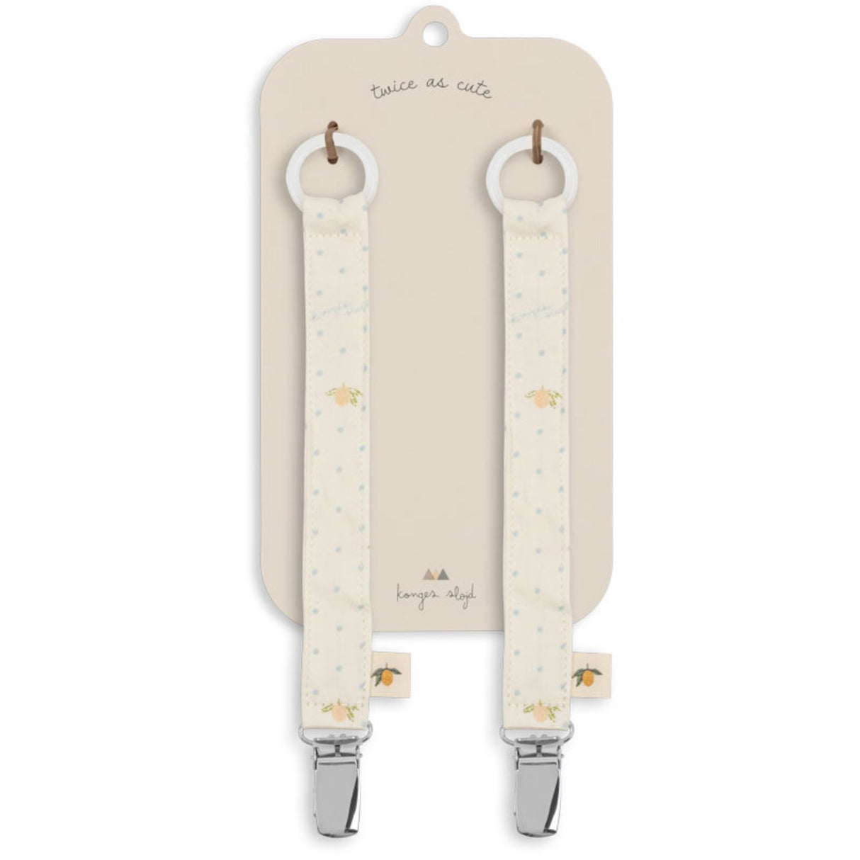 Konges Sløjd Lemon Dot 2 Pack Pacifier Strap