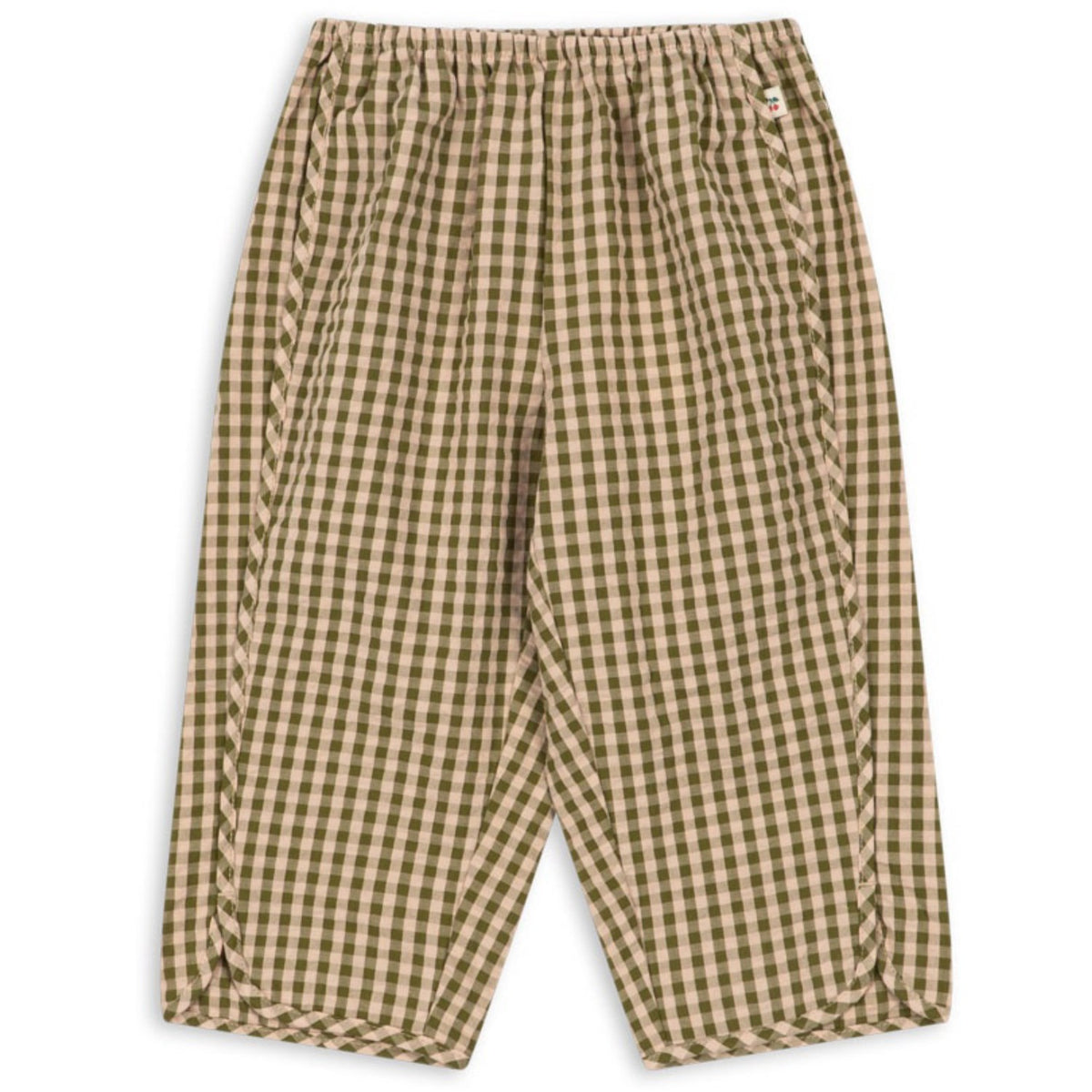 Konges Sløjd Avocado Check Kim Slit Pants Gots