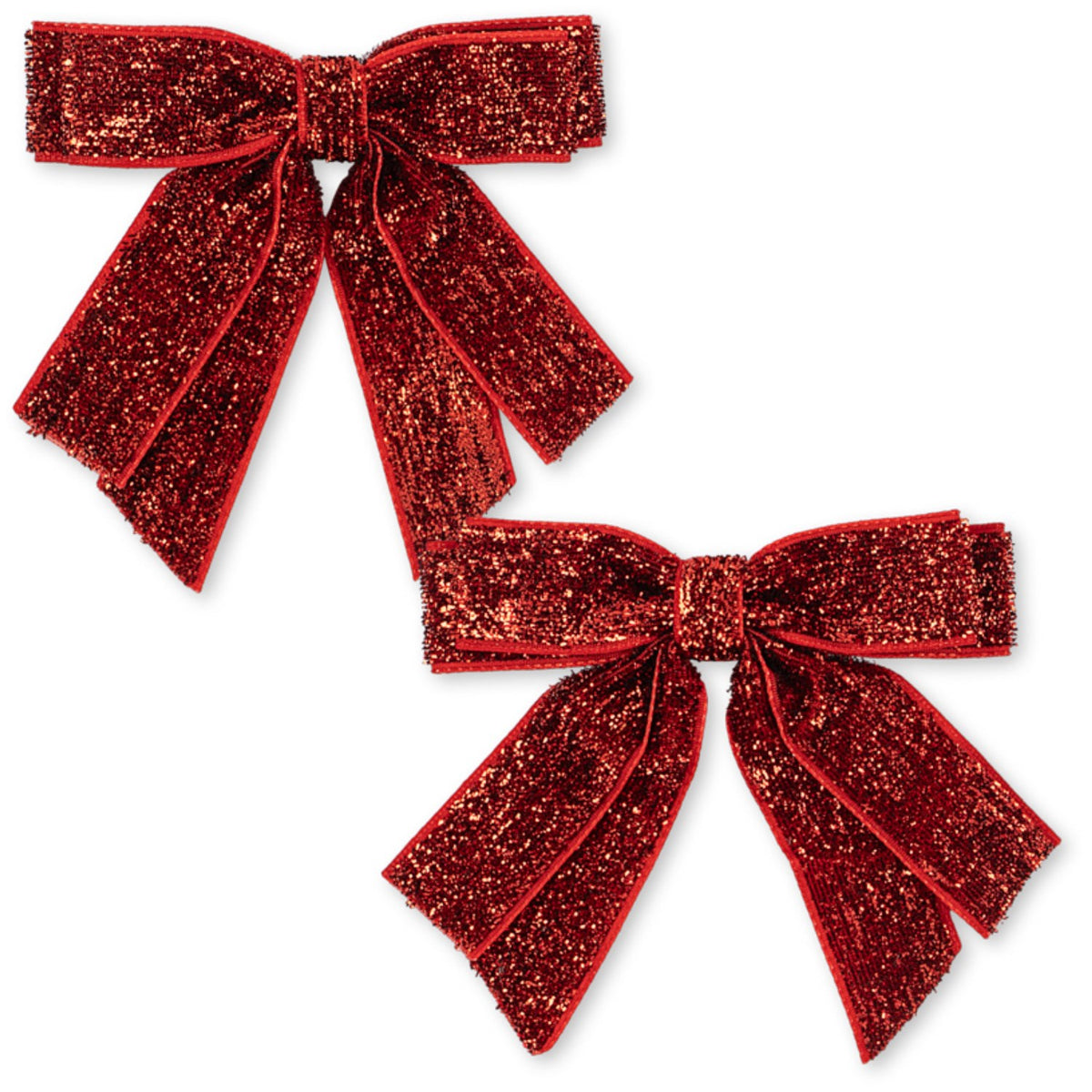 Konges Sløjd Red Glitter 2 Pack Velvet Double Bow Hair Clips