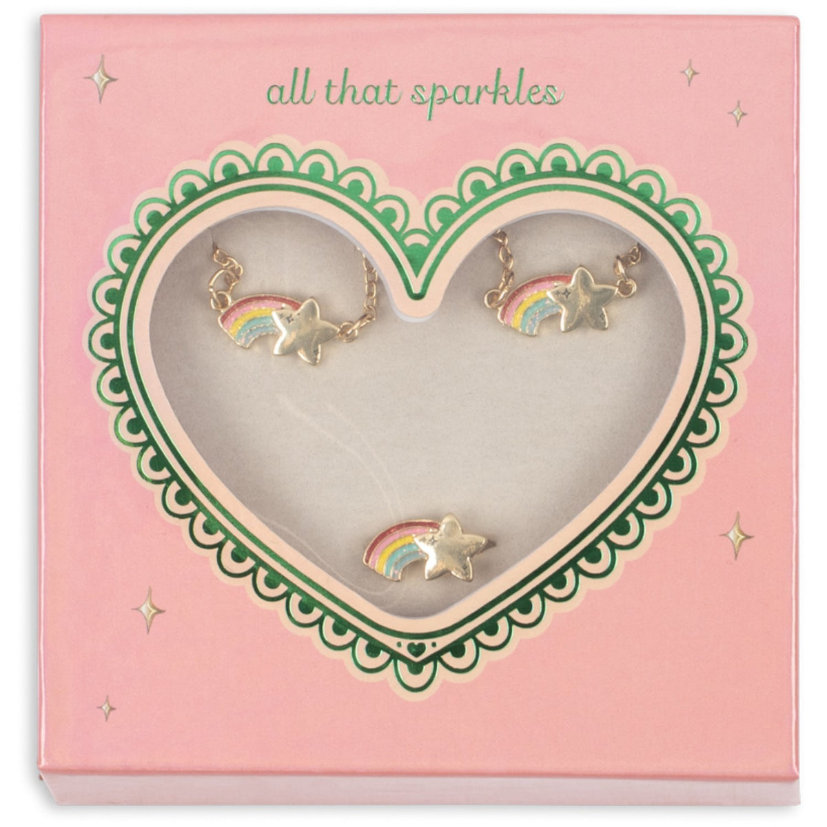 Konges Sløjd Gold Rainbow Star Jewelry Set
