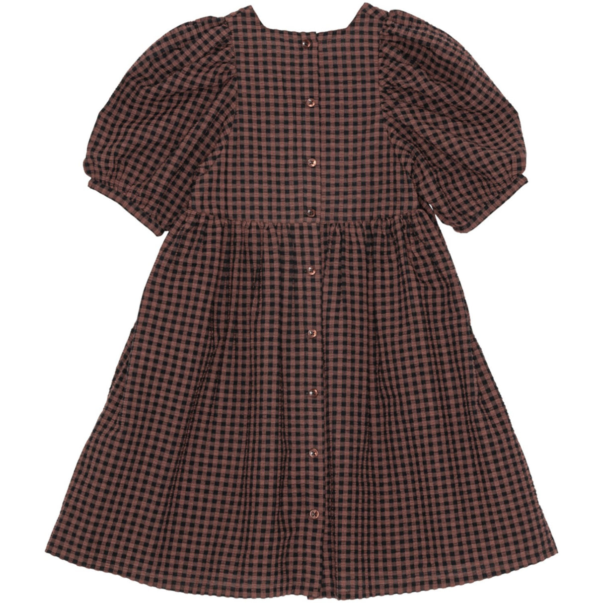 brunobruno nation Marron Plum Check Alva Dress