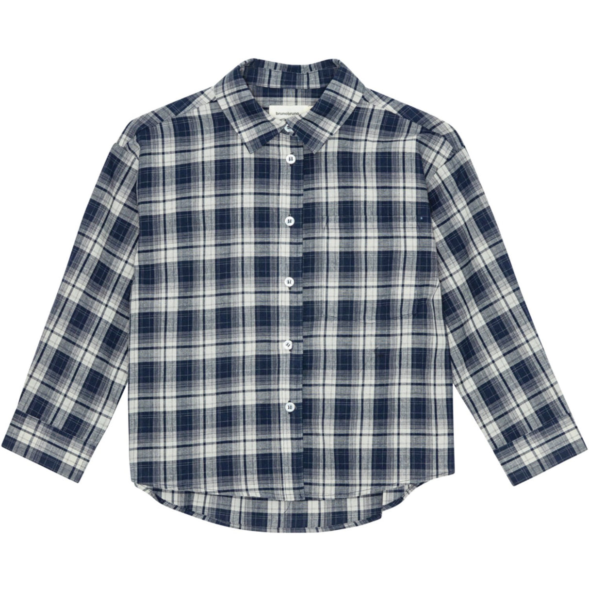 brunobruno nation Mood Indigo Blue Check Virgil Navy Check Shirt