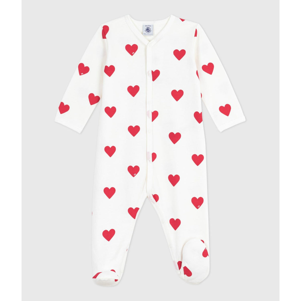 Petit Bateau Hearts Sleepsuit