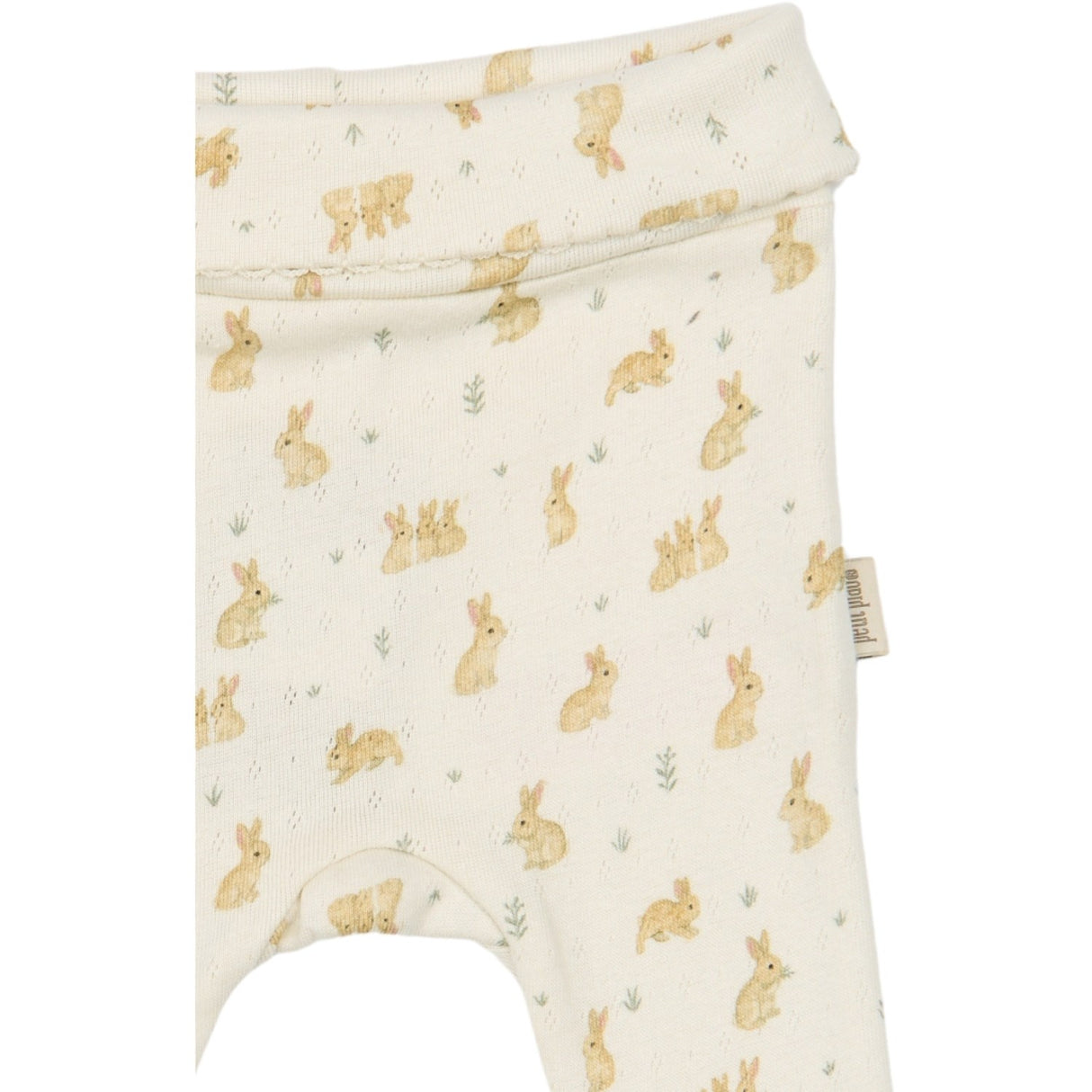 Petit Piao Eggnog Rabbit Aop Ppdio High Waist Leggings Pointelle Nb