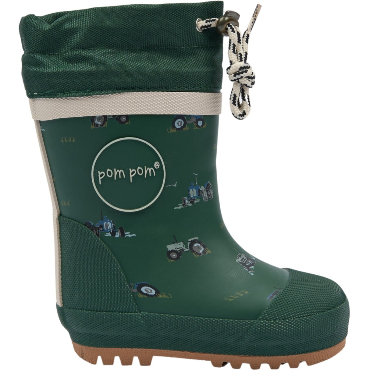 Pom Pom Trekking Green Tractor Aop Brynn Gumboots Thermo Aop