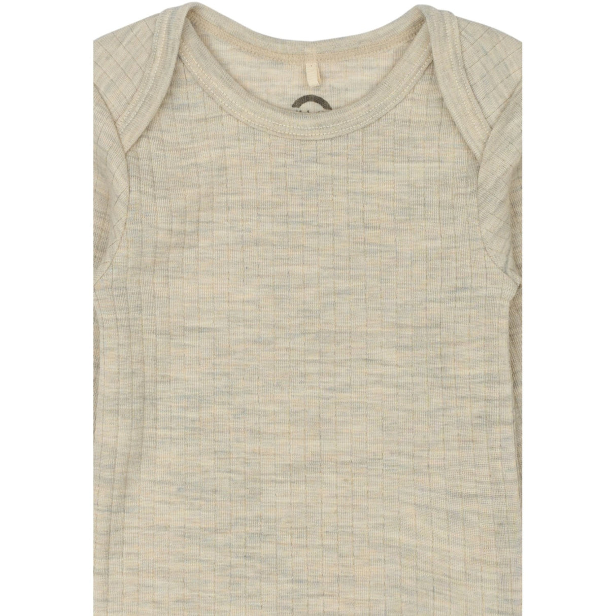 Mikk-Line Melange Offwhite Merino Wool Ls Body