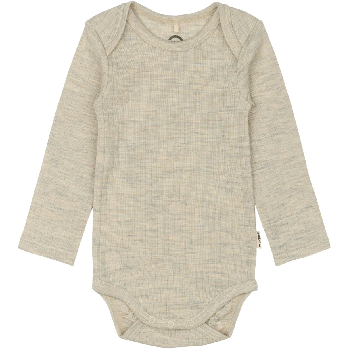 Mikk-Line Melange Offwhite Merino Wool Ls Body