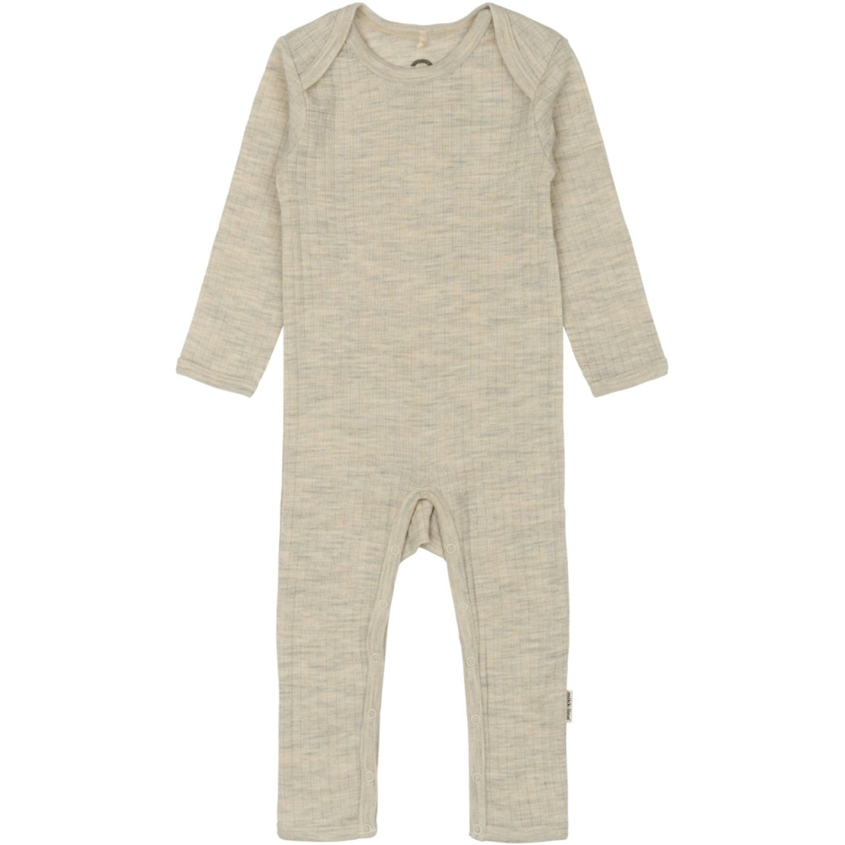 Mikk-Line Melange Offwhite Merino Wool Ls Suit