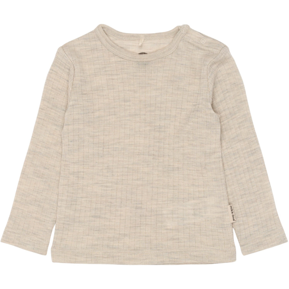 Mikk-Line Melange Offwhite Merino Wool Ls Top