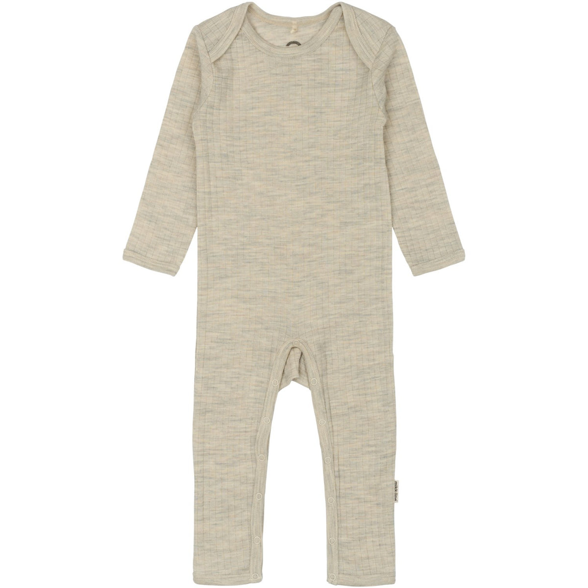 Mikk-Line Melange Offwhite Merino Wool Ls Suit