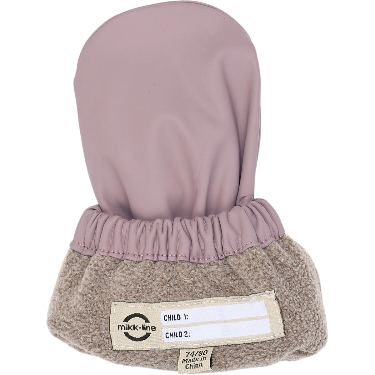 Mikk-Line Twilight Mauve Pu Rain Mittens W. Fleece