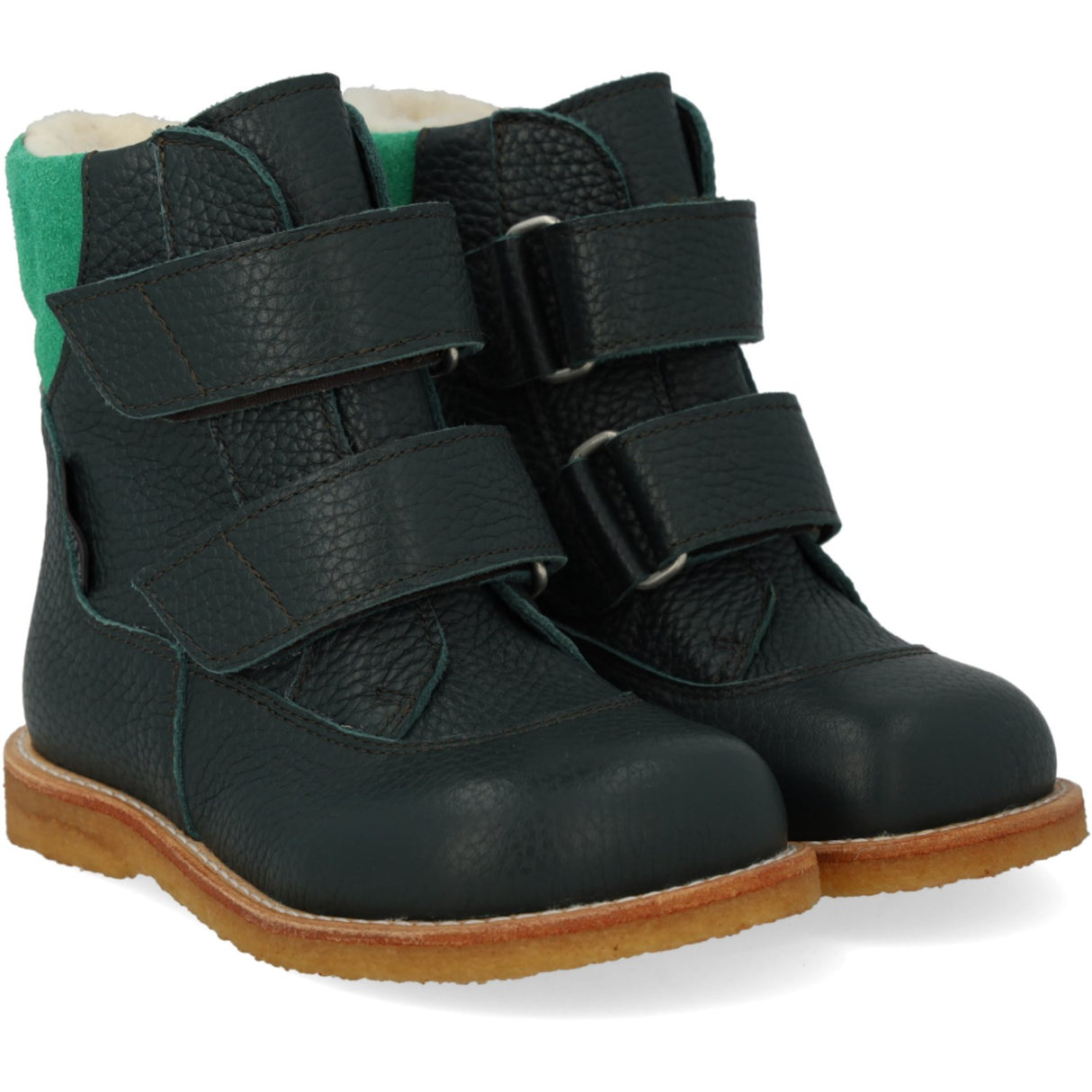 Angulus Deep Teal/Grass Green Tex-Støvle With Velcro Closure