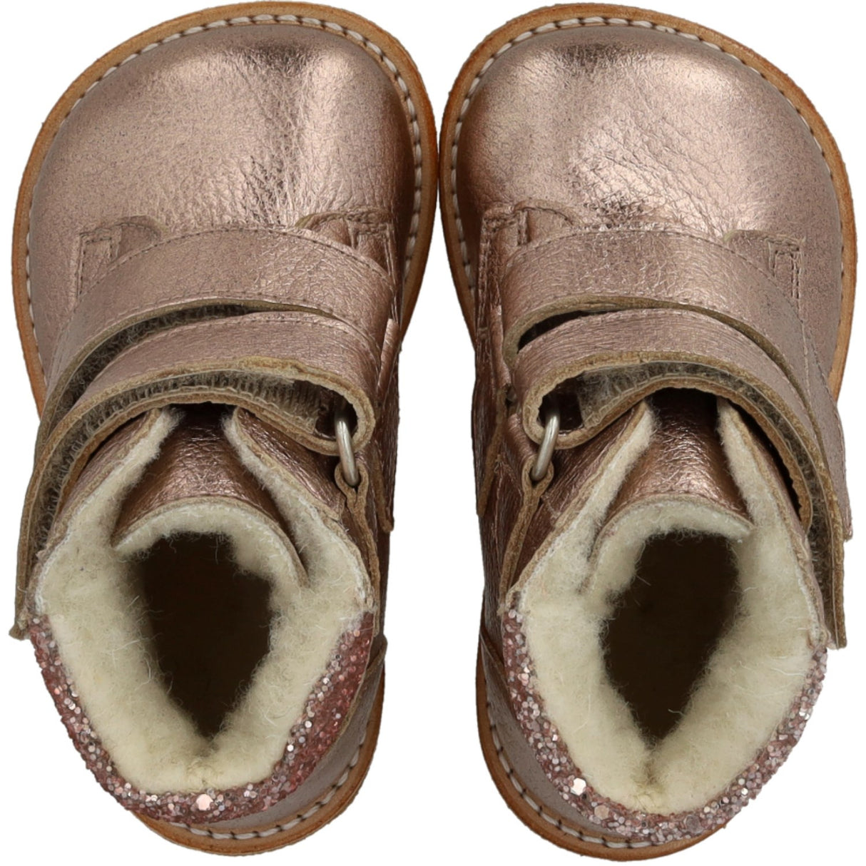 Angulus Rose Copper/Rose Glitter Tex-Støvle With Glitter Og Velcro Closure