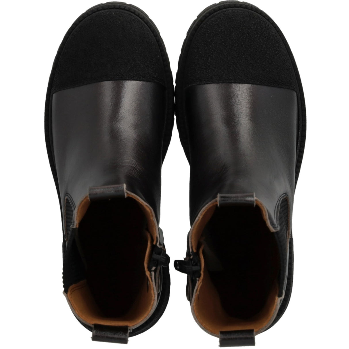 Angulus Black/Black Shine/Black Elastic Chelsea Boot With Tådetalje