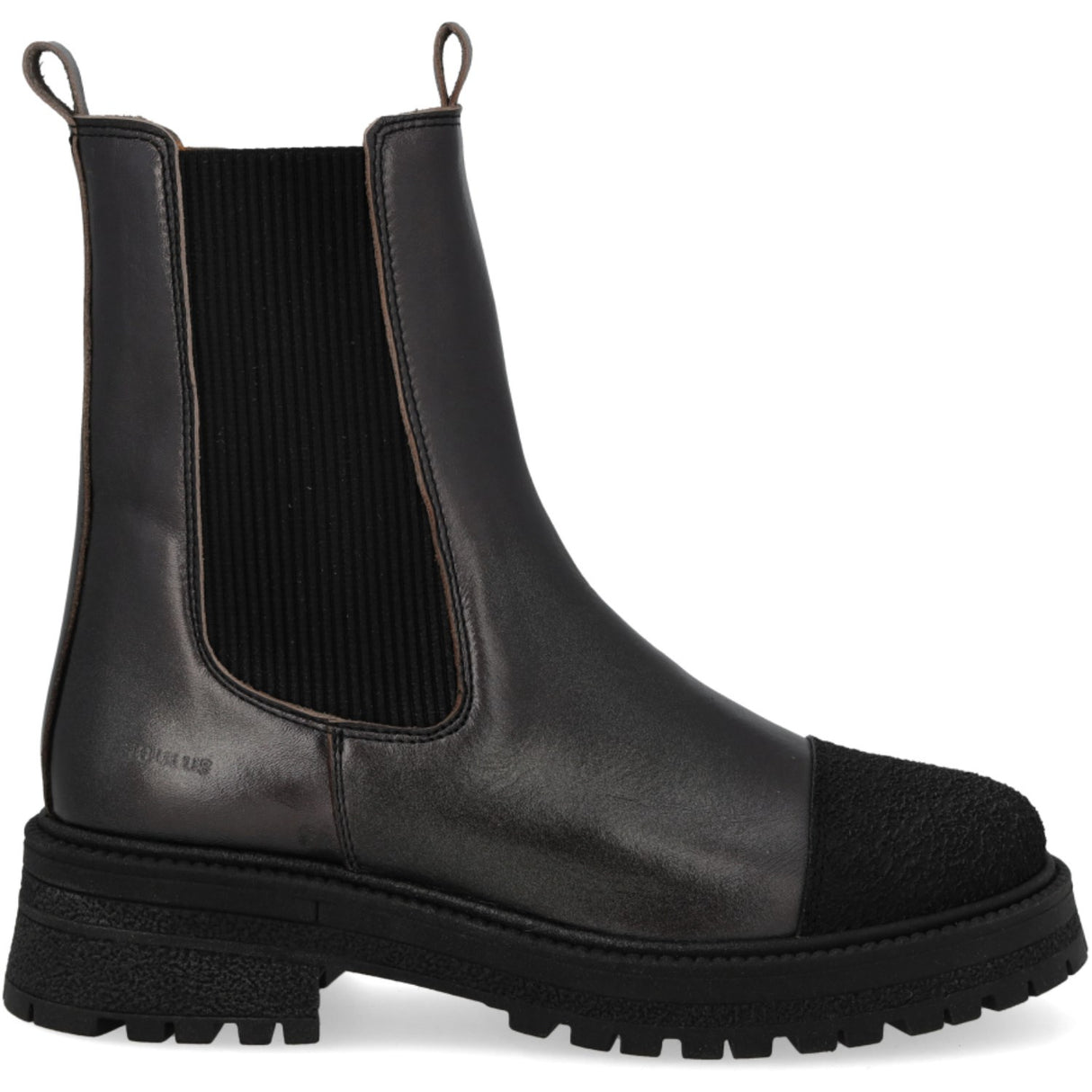 Angulus Black/Black Shine/Black Elastic Chelsea Boot With Tådetalje