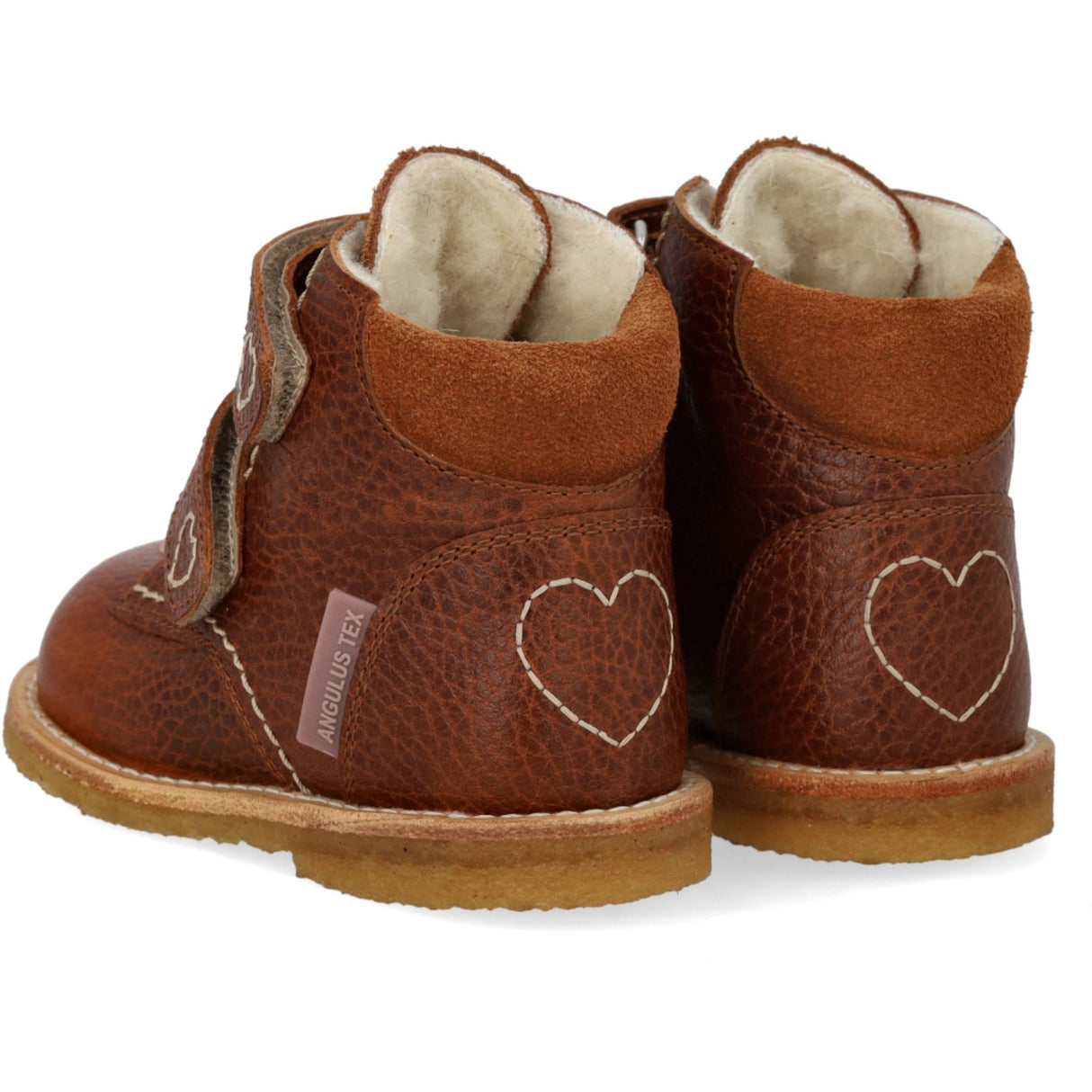 Angulus Cognac/Cognac Tex-Støvle With Hjertedetalje