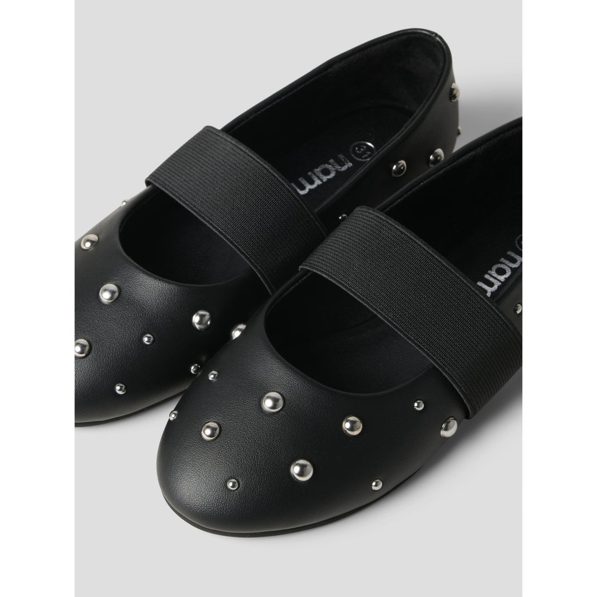Name It Black Studs In Silver Nkfraya Ballerina