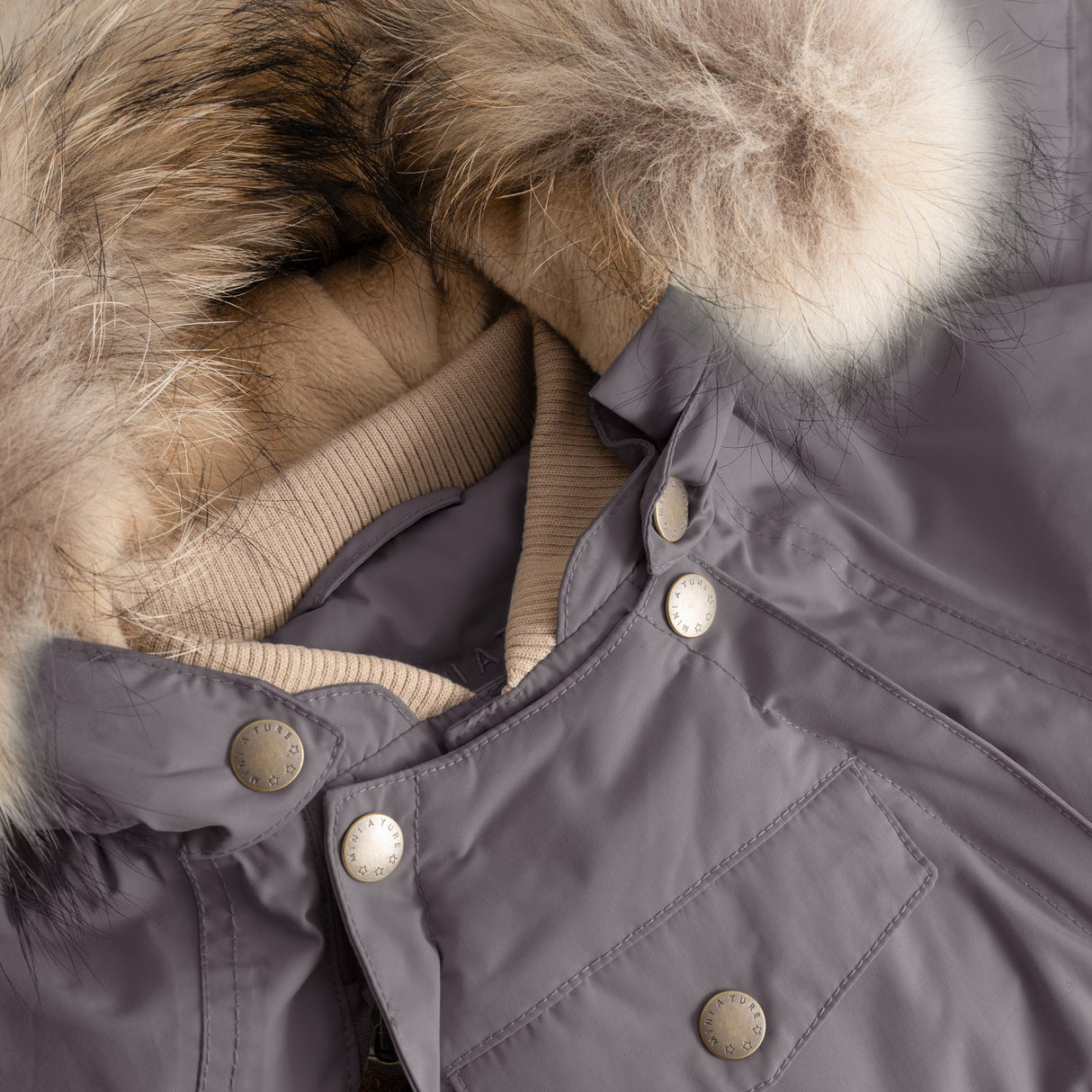 Mini A Ture Plum Kitten Matwisti Fleece Lined Snowsuit Fur. Grs