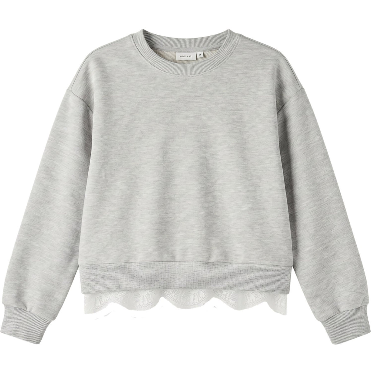 Name It Light Grey Melange Nkfrolinea Ls Nreg Swe Bru