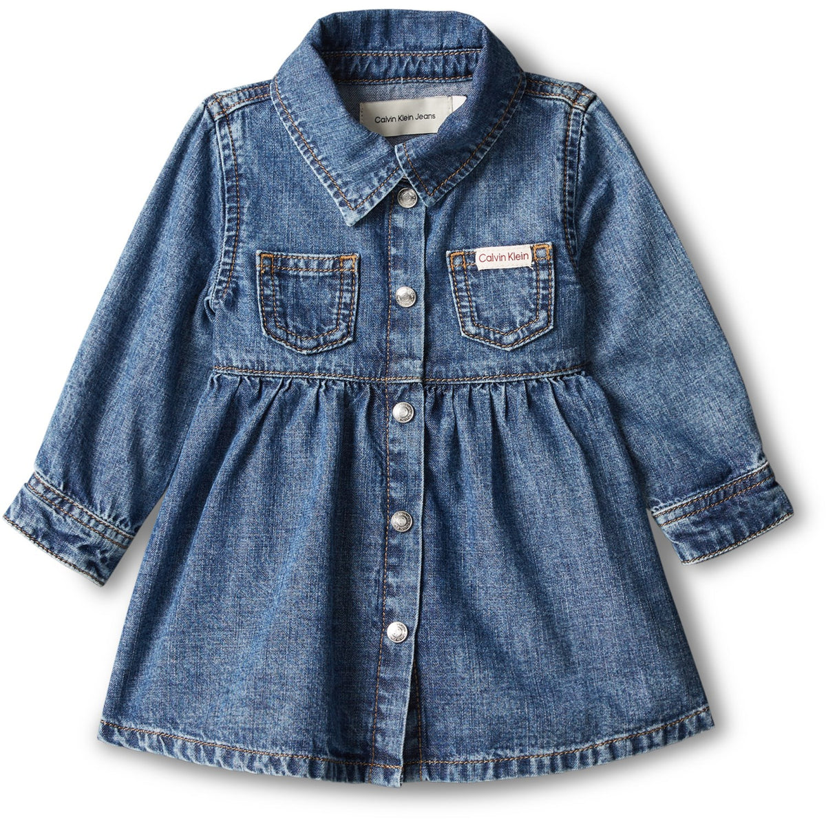Calvin Klein Beckford-Blue Baby Ls Denim Dress