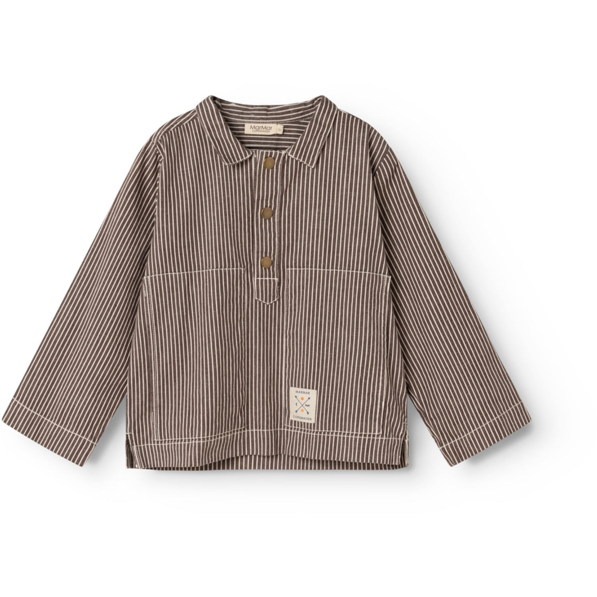 MarMar Soft Denim Dark Brownie Stripe Tovan Shirt