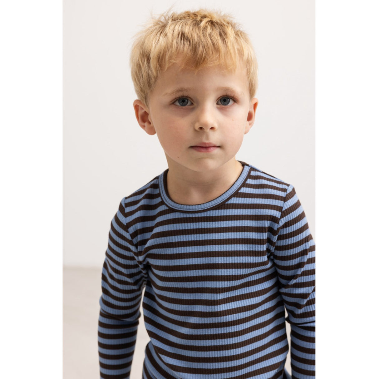 MarMar Modal Stripe Blue Heaven Stripe Plain Blouse