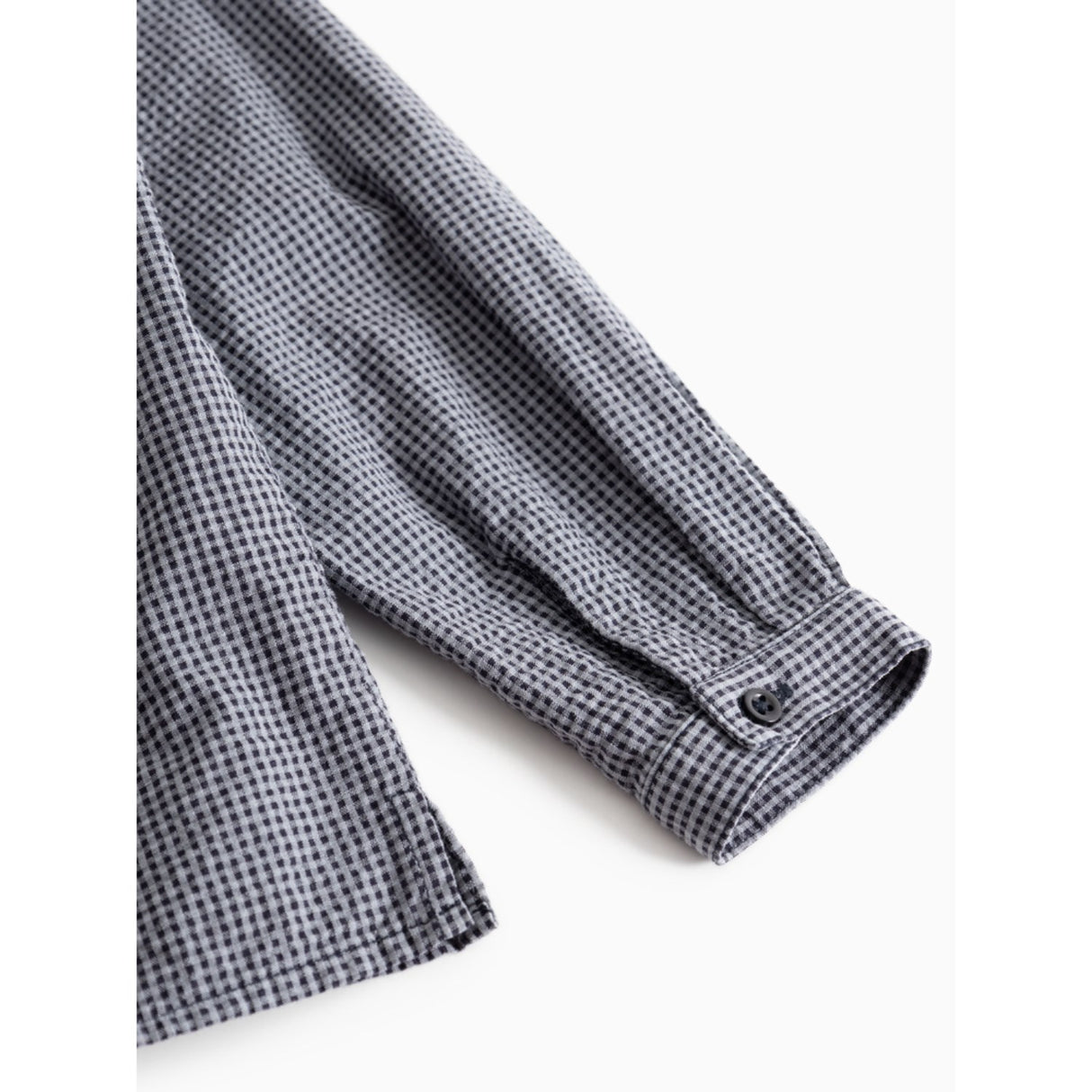 MarMar Cotton Seersucker Pigeon Blue Check Tokyo Shirt