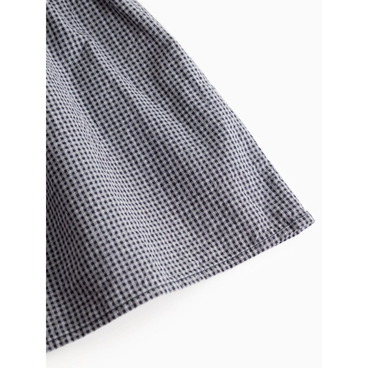 MarMar Cotton Seersucker Pigeon Blue Check Dawson Frill Dress