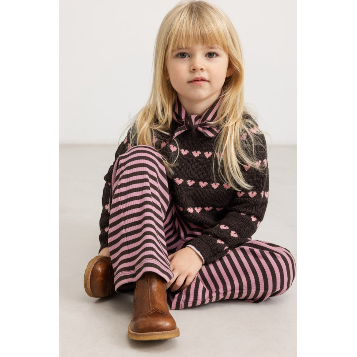 MarMar Light Cotton Wool Pattern Rose Frosting Hearts Torin Knitted Blouse