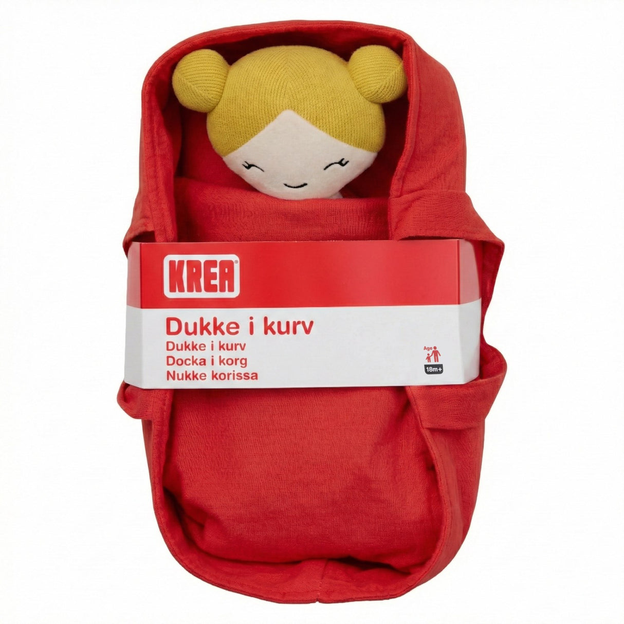 KREA® Dukke I Kurv Rød