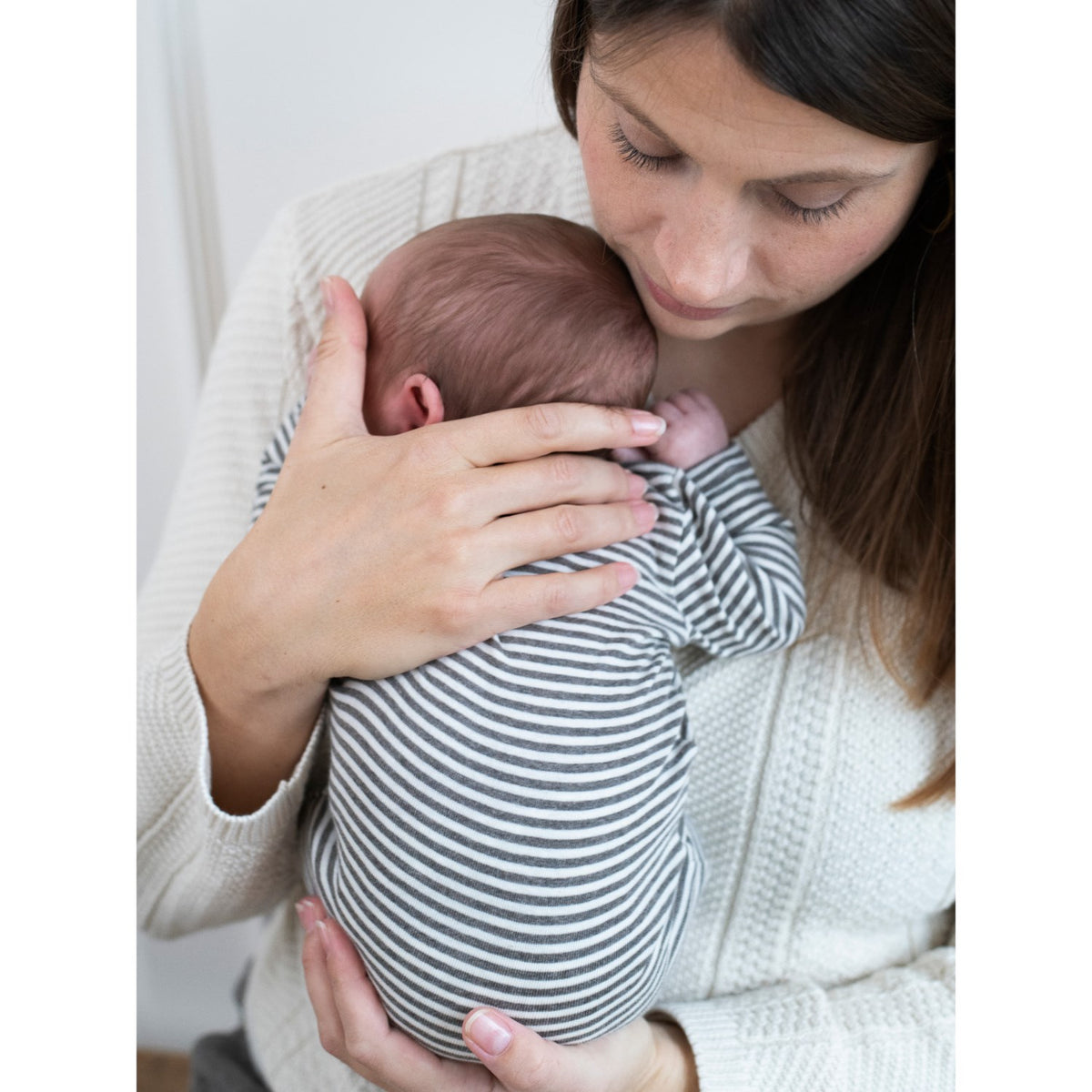 Serendipity Soil/Offwhite Newborn Stripe Suit
