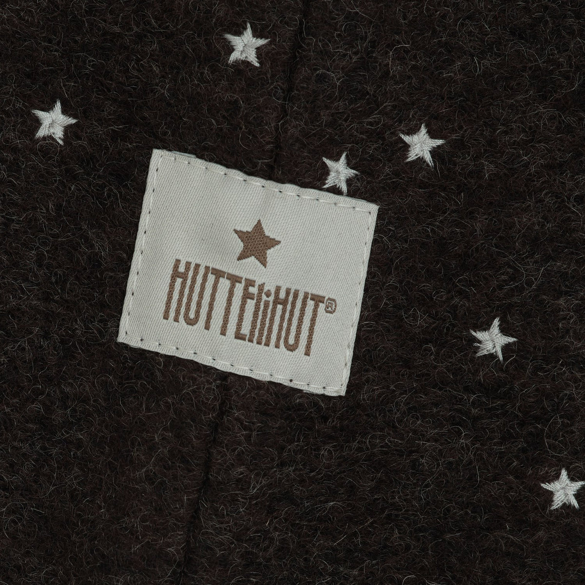 Huttelihut Dark Brown Melange Balaclava Emb. Wool
