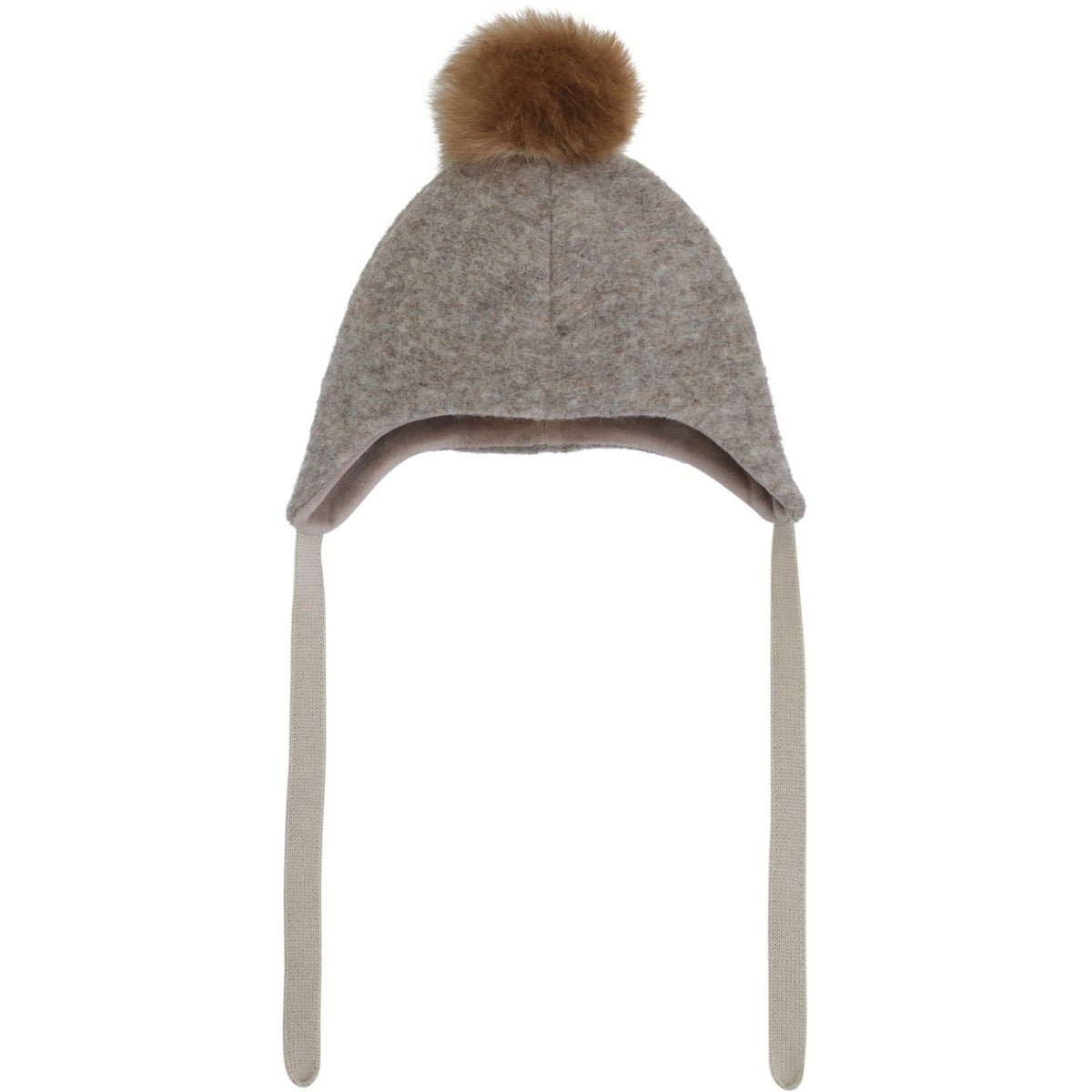 Huttelihut Camel Melange Bonnet Wool Alpaca Pompom