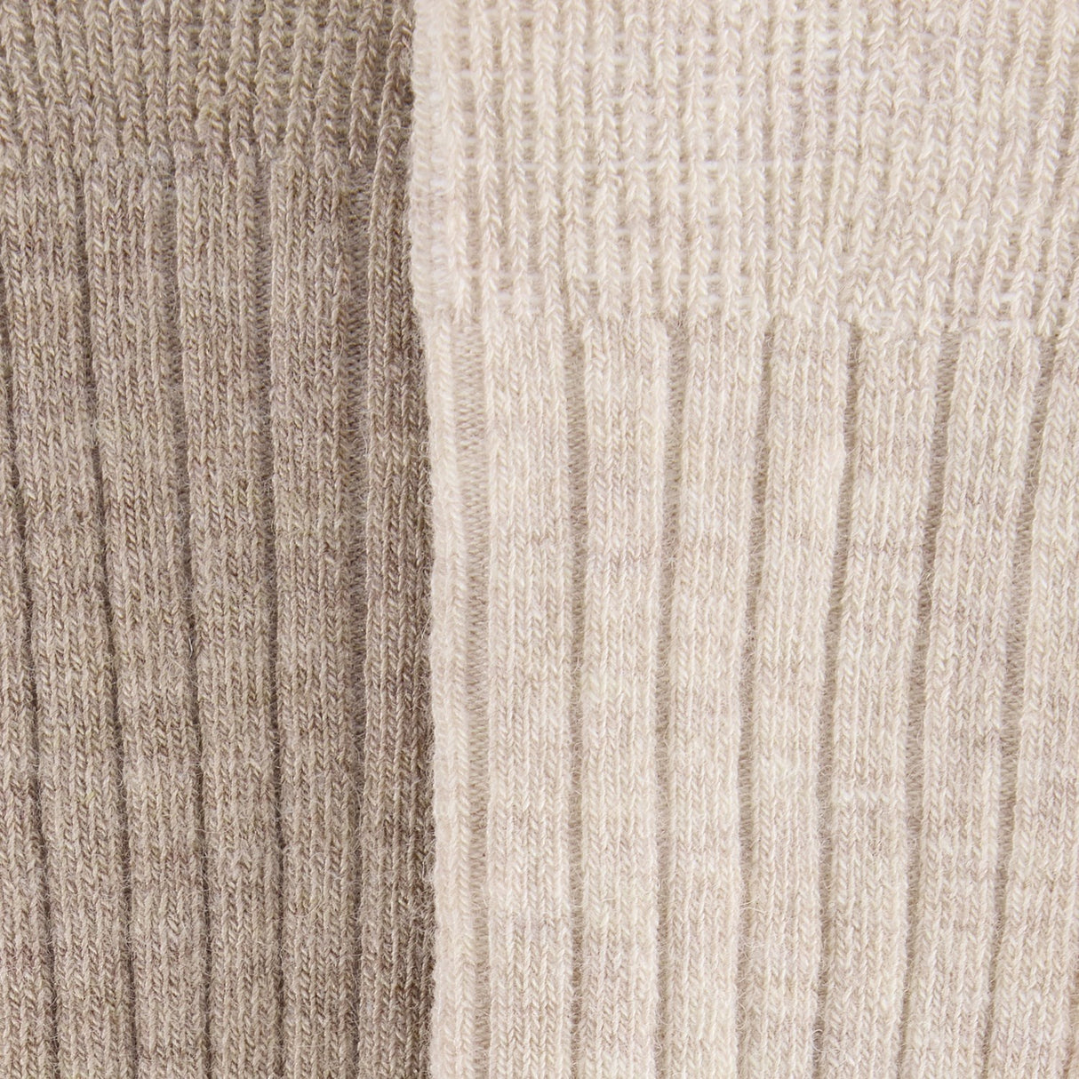 Huttelihut Camel Melange Wool Rib Socks 2-Pack