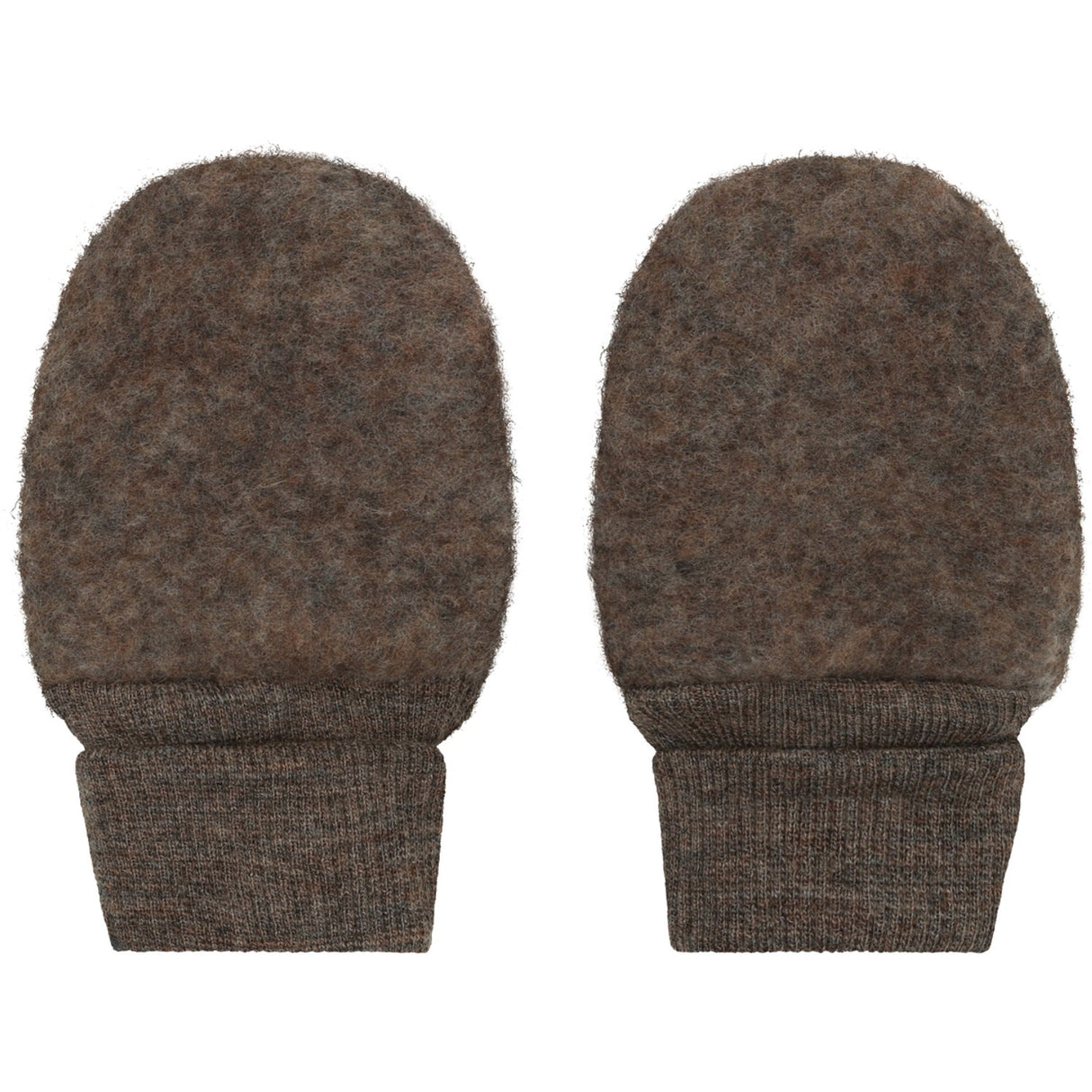 Huttelihut Brown Melange Mittens Wool Fleece