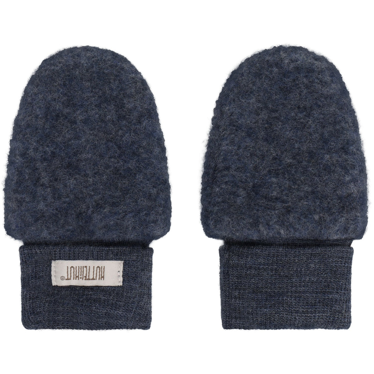 Huttelihut Ombre Blue Melange Mittens Wool Fleece 2-Layer