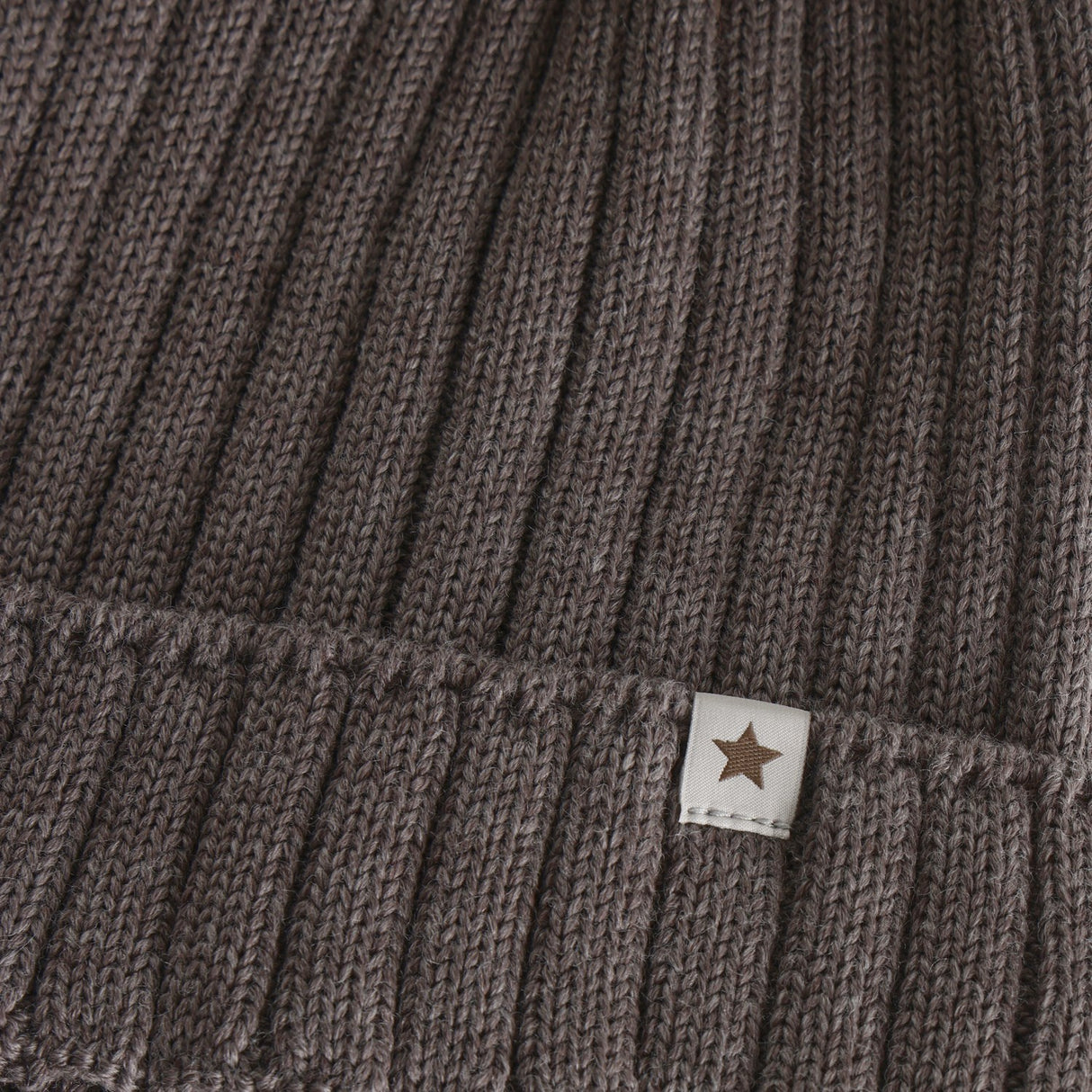 Huttelihut Brown Melange Hat Knit Alpaca Pompom