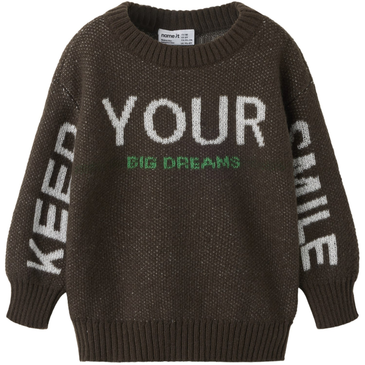 Name It Chocolate Brown Nmmnoah Ls Loose Knit