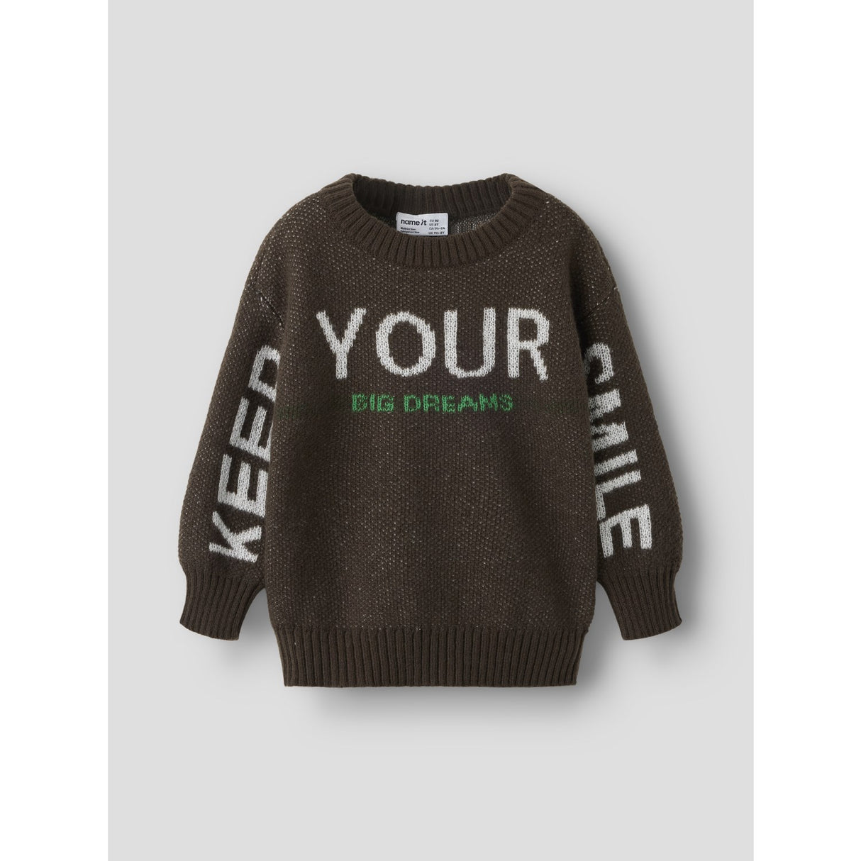 Name It Chocolate Brown Nmmnoah Ls Loose Knit