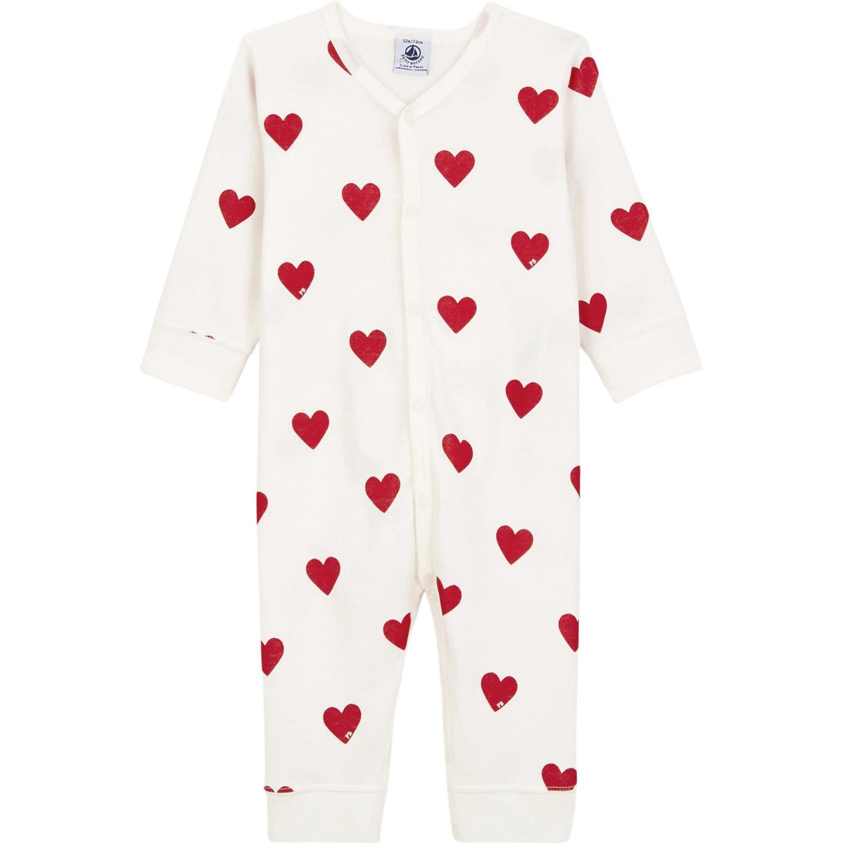 Petit Bateau MARSHMALLOW/TERKUIT Footless Sleepsuit