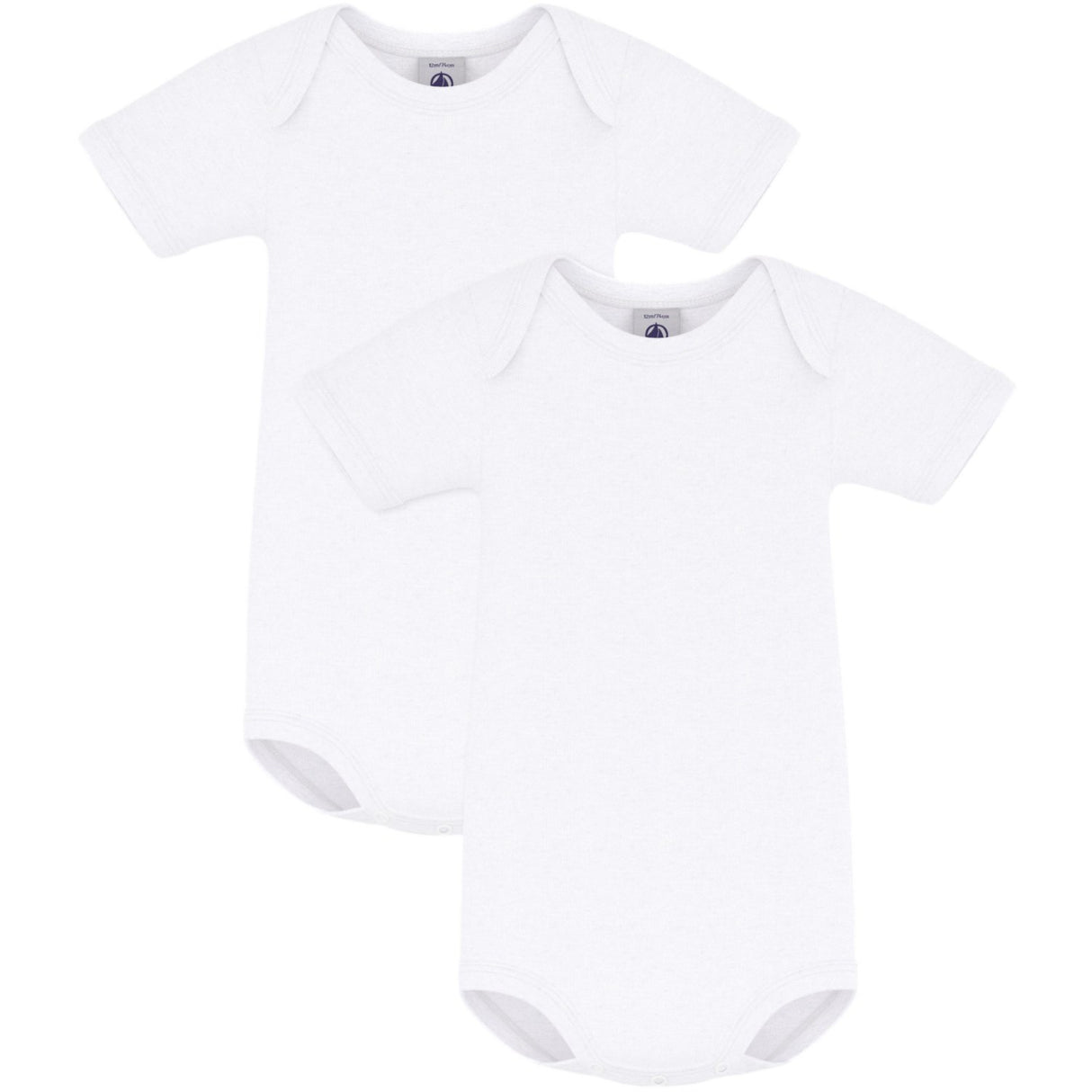 Petit Bateau White 2-Pack Short Sleeve Body