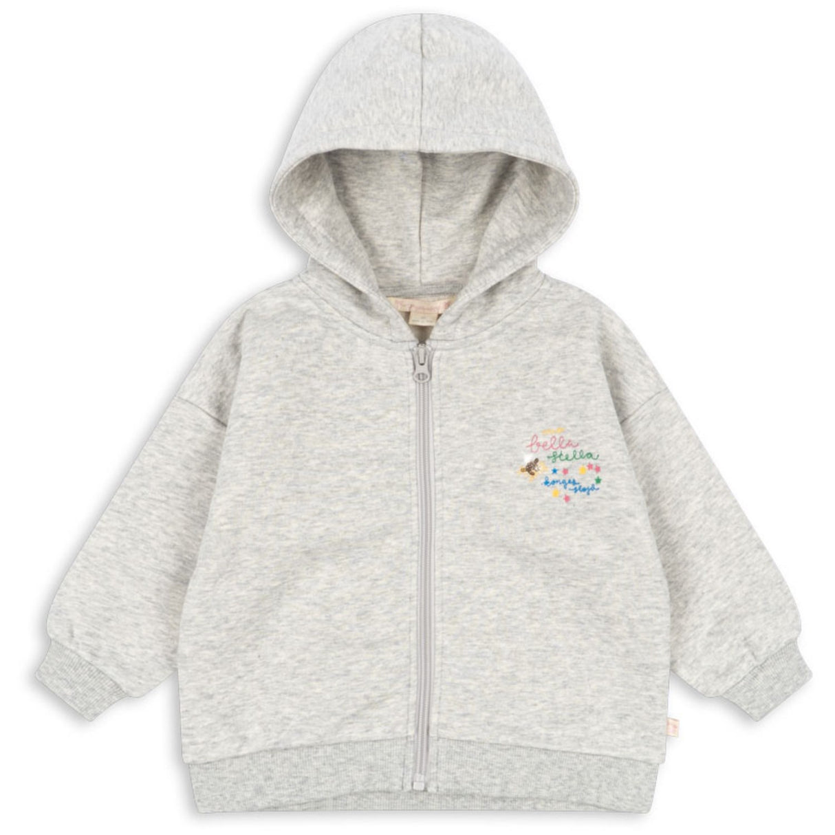 Konges Sløjd Grey Melange Lou Sequin Sweat Zip Hood Gots