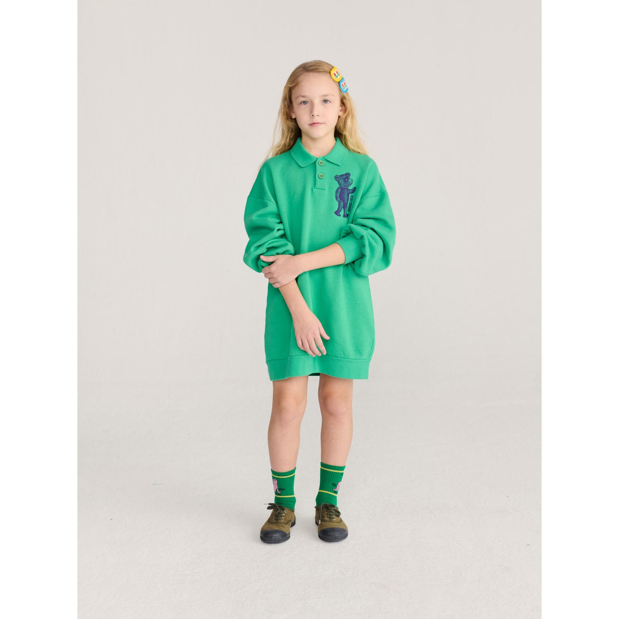 Bobo Choses Green Long Puff Short Socks