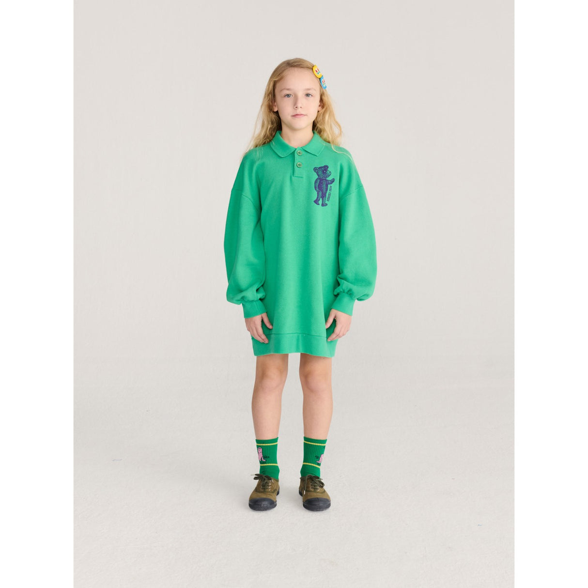 Bobo Choses Green Long Puff Short Socks